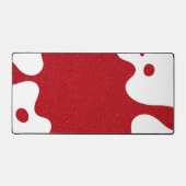 Custom White & Tomato Red Blob Desk Mat (Voorkant)