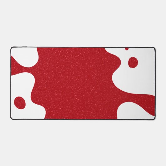 Custom White & Tomato Red Blob Desk Mat (Voorkant)
