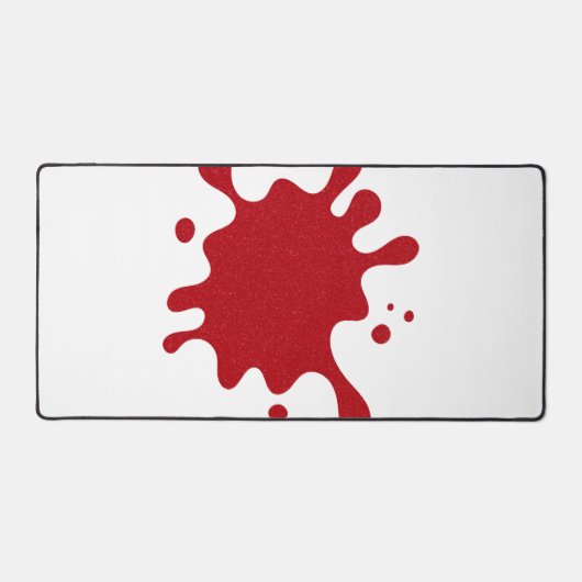 Custom White & Tomato Red Ink Splash Desk Mat (Voorkant)