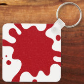 Custom White & Tomato Red Paint Splatter Keychain (Achterkant)