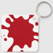 Custom White & Tomato Red Paint Splatter Keychain (Achterkant)