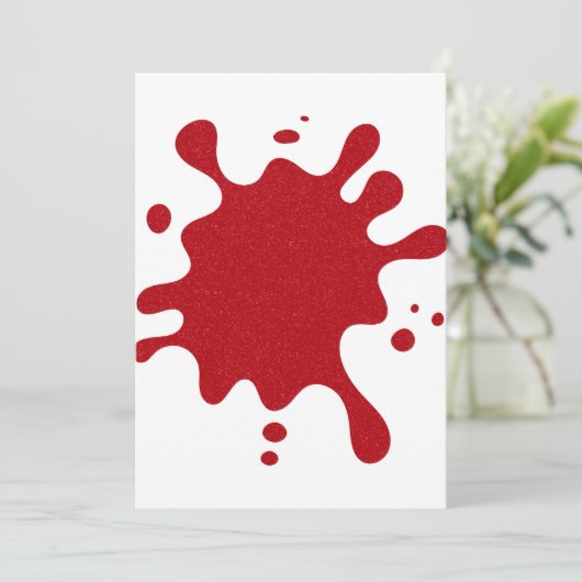 Custom White & Tomato Red Splash Card Save The Date (Staand voorkant)