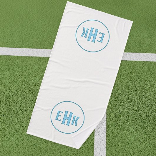Custom White Towel with Initials Badhanddoek