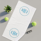 Custom White Towel with Initials Badhanddoek