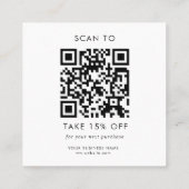 Custom White Typography Business QR Code Dank u Kortingskaartje (Achterkant)