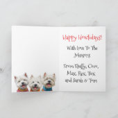 Custom White Westie Christmas Ugly Sweater Holiday Kaart (Binnen)