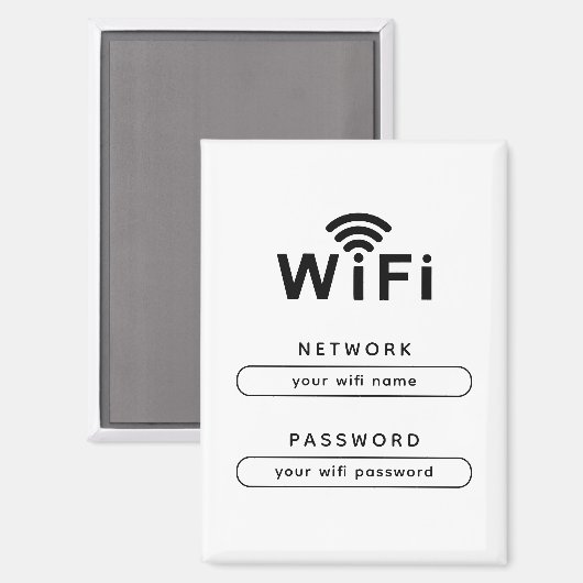 Custom WiFi Magnet for Office & Home Guest Network (Voorkant / Achterkant)