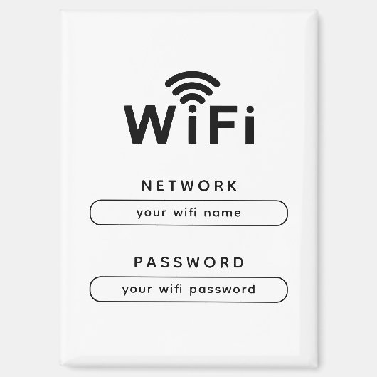 Custom WiFi Magnet for Office & Home Guest Network (Voorkant)