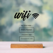 Custom Wifi Password Acrylic Table Sign Acryl Bord (Neutraal)