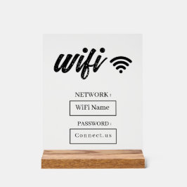 Custom Wifi Password Acrylic Table Sign Acryl Bord