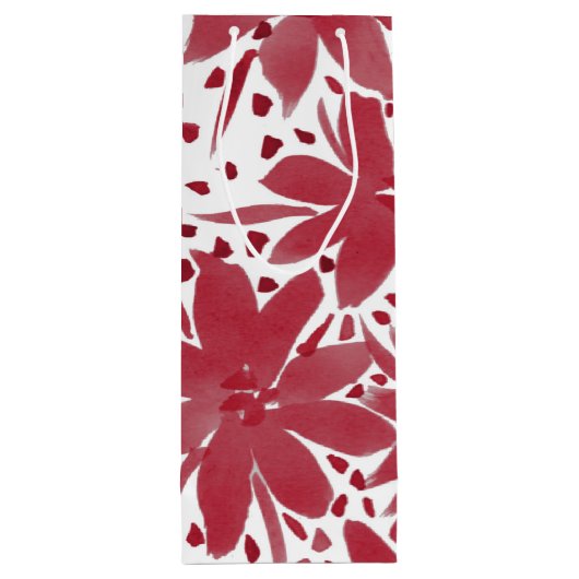Custom Wijn Bloemen Ontwerp Ruby Rood Gift Bag Wijn Cadeautas (Achterkant)