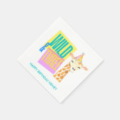 Custom Wild & Drie Giraffe 3e Verjaardag servetten (Hoek)