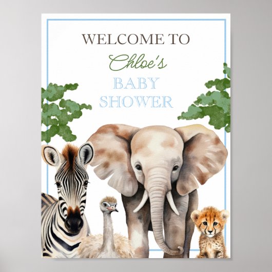 Custom Wild One Animal Safari Animal Poster (Voorkant)