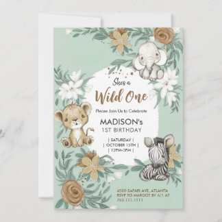 Custom Wild One Green White Oerwoud Animals thema Kaart