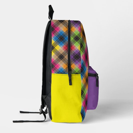 Custom Wild Plaid Bedrukte Rugzak (Links)
