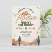 Custom Wild West Eerste Rodeo Cowboy Verjaardagsfe Kaart (Staand voorkant)