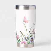 Custom Wildflower & Butterflies Stainless Bottle Geïsoleerde Drinkbeker (Achterkant)