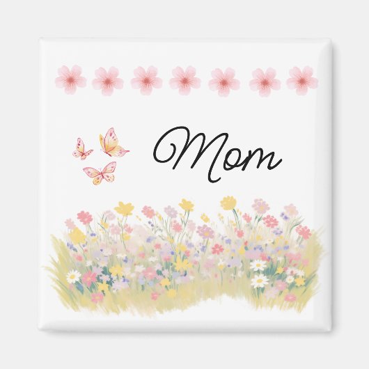 Custom Wildflower Butterfly Magnet (Voorkant)
