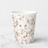 custom wildflower floral paper cups template papieren bekers (Achterkant)