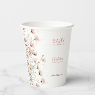 custom wildflower floral paper cups template papieren bekers