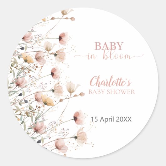 custom wildflower floral sticker label template (Voorkant)