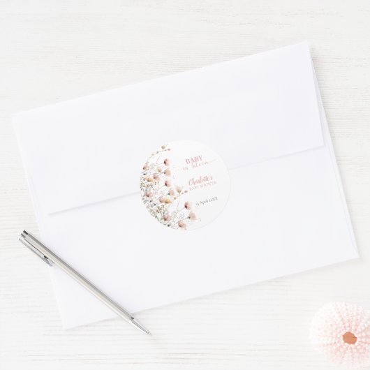 custom wildflower floral sticker label template (Envelop)