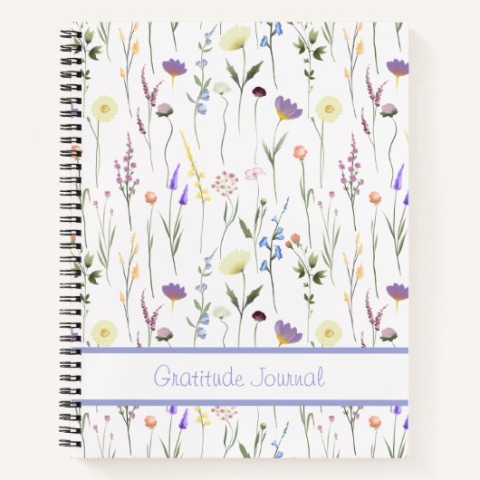 Custom Wildflower Gratitude Journal Notitieboek (Voorkant)