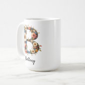Custom Wildflower Initial Monogram Mug for Girls Koffiemok (Voorkant links)