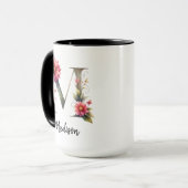 Custom Wildflower Monogram Mug for Mom or Grandma Mok (Voorkant links)