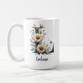 Custom Wildflower Monogram Mug for Mother’s Day Koffiemok (Links)