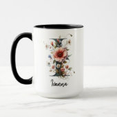 Custom Wildflower Monogram Mug for Women Mok (Links)