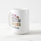 Custom Wildflower Teacher Mug, Graduation Gift Koffiemok (Voorkant links)