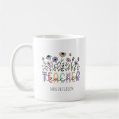 Custom Wildflower Teacher Waardering Koffiemok (Links)
