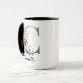 Custom Wildflowers Initial Mug for Women or Moms Mok (Voorkant links)