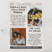 Custom Will You Be My Valentine Newspaper Card Feestdagenkaart (Achterkant)