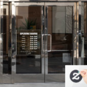 “Custom Window Cling – Business Opening Hours Sign Raamsticker (Kantoordeur)