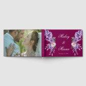 Custom Wine Floral Guest Book with Photo & Text Gastenboek (Volledig)
