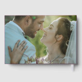 Custom Wine Floral Guest Book with Photo & Text Gastenboek (Achterkant)