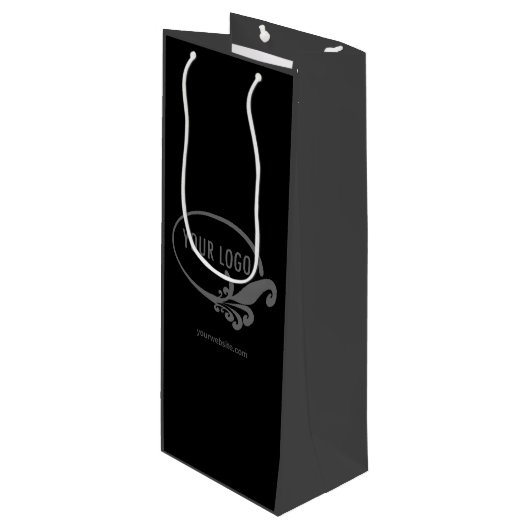 Custom Wine Gift Bag Business Logo Branded Wijn Cadeautas (Voorkant Gekanteld)
