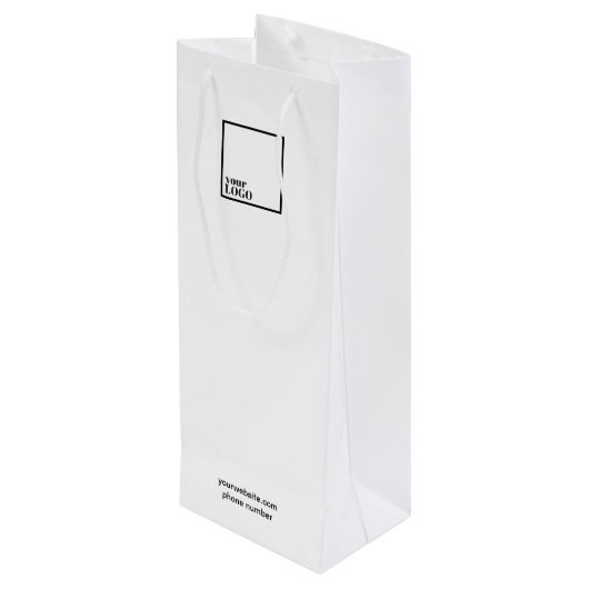 Custom Wine Gift Bag met Logo Wijn Cadeautas (Achterkant Gekanteld)