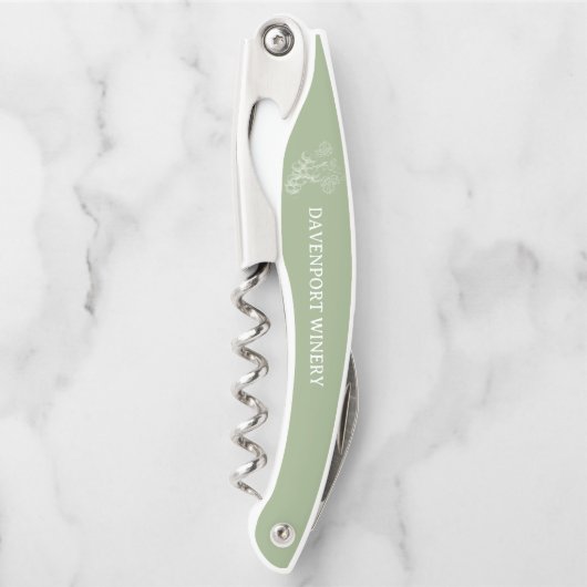 Custom Winery | Restaurant met groene druiven wijn Kurkentrekker (Voorkant)