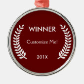 Custom Winner Laurels Metalen Ornament (Voorkant)