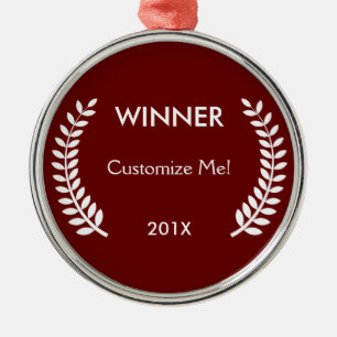 Custom Winner Laurels Metalen Ornament