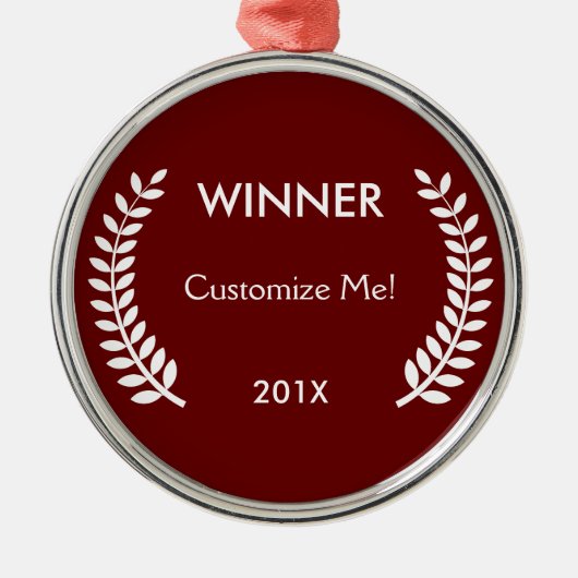 Custom Winner Laurels Metalen Ornament (Voorkant)