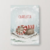 Custom Winter Bear Badge Button (Voorkant)