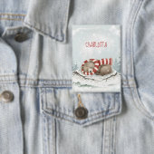 Custom Winter Bear Badge Button (Insitu)