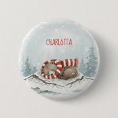Custom Winter Bear Badge Ronde Button 5,7 Cm (Voorkant)