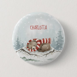 Custom Winter Bear Badge Ronde Button 5,7 Cm