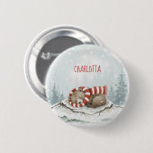 Custom Winter Bear Badge Ronde Button 5,7 Cm (Voorkant /achterkant)