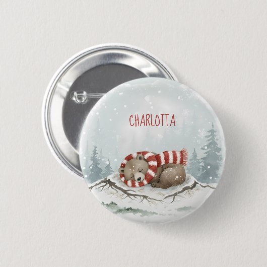 Custom Winter Bear Badge Ronde Button 5,7 Cm (Voorkant /achterkant)